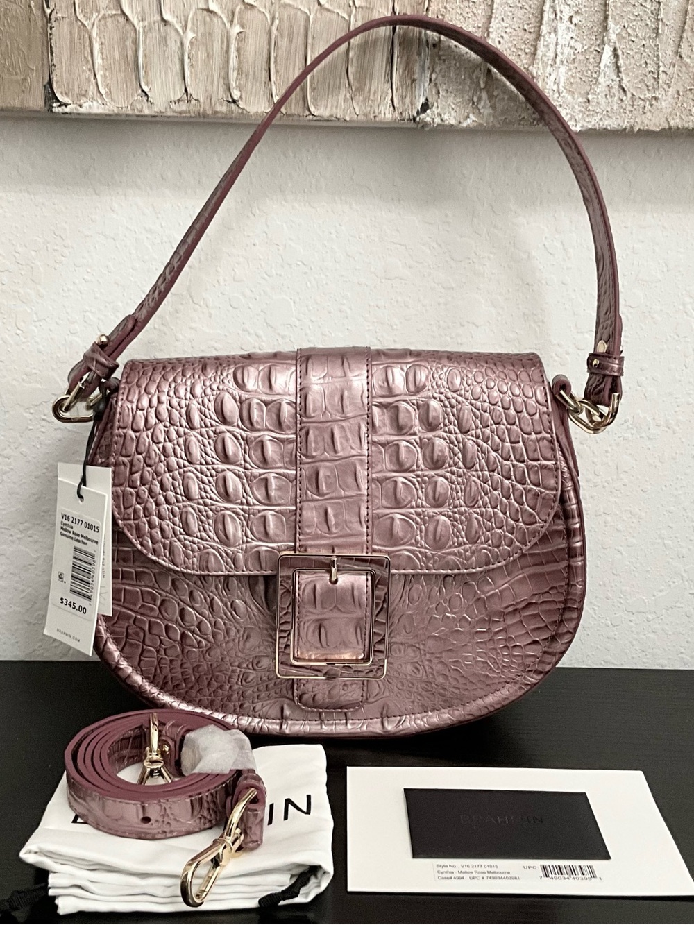 Brahmin Cynthia MELLOW ROSE MELBOURNE W/Rear Eye NWT